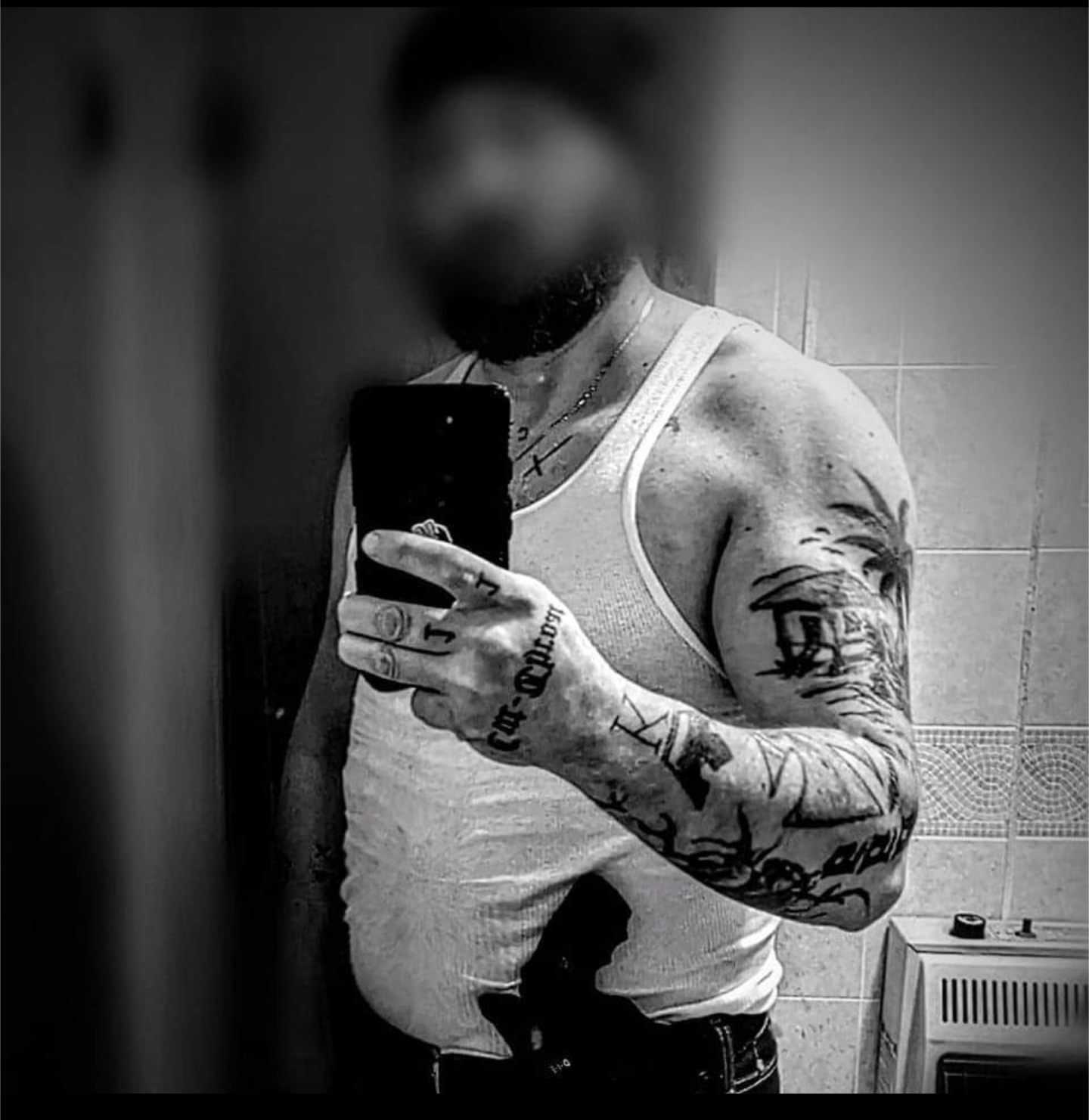 Progress photo in white tank