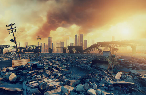 Apocalyptic city ruins