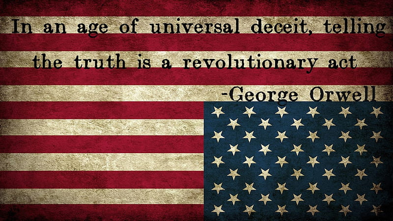 George Orwell Quote American Flag