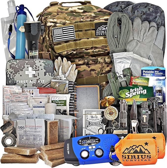 Sirius 72 Hour Survival Kit Go Bag for Emergency Prepping