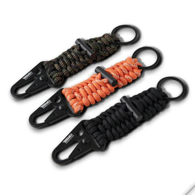 Paracord keychains with split rings for everyday carry